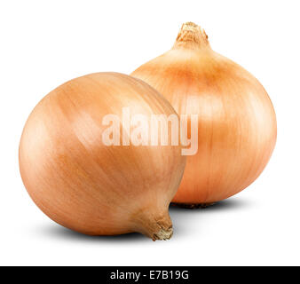 Fresh onion bulbs isolated on white background Stock Photo