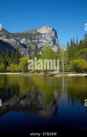 Mt Watkins reflected in Mirror Lake, Yosemite National Park, California, USA Stock Photo