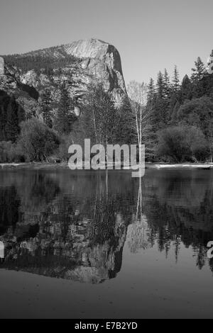 Mt Watkins reflected in Mirror Lake, Yosemite National Park, California, USA Stock Photo