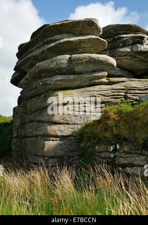 Bellever Tor, Near Postbridge, Dartmoor Granite Rock Outcrop Stock Photo