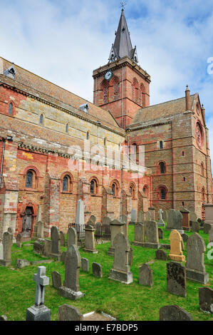 Cemetery in front of St. Magnus Cathedral, Kirkwall, Mainland, Orkney, Scotland, United Kingdom Stock Photo