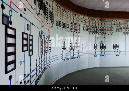 Old disused control room in the Transmission Control Center, TCC, of the transmission system operator 50Hertz, Neuenhagen Stock Photo