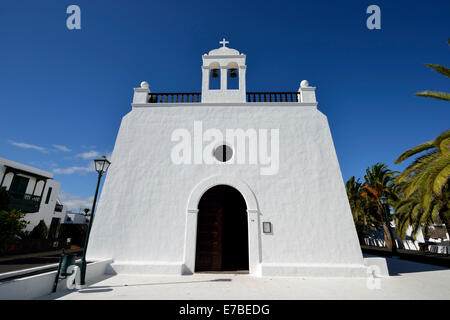 Village church of San Isidro Labrador, Uga, La Geria, Lanzarote, Canary Islands, Spain Stock Photo