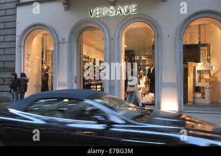 shopping in the center of Milan (Italy), Vittorio Emanuele and Montenapoleone street Stock Photo