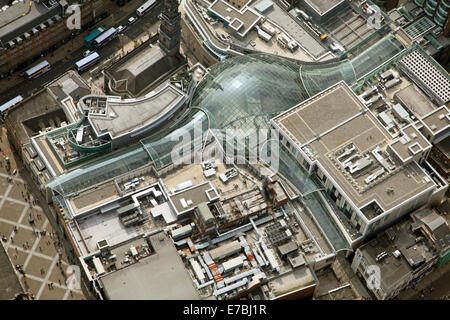 aerial view of the Trinity Leeds shopping centre, West Yorkshire, UK Stock Photo