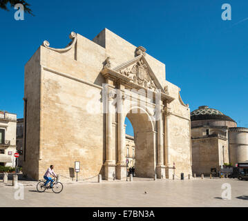The Porta Napoli (1548) on the junction of  Via Palmieri and Via Adua in Lecce, Puglia, Italy Stock Photo