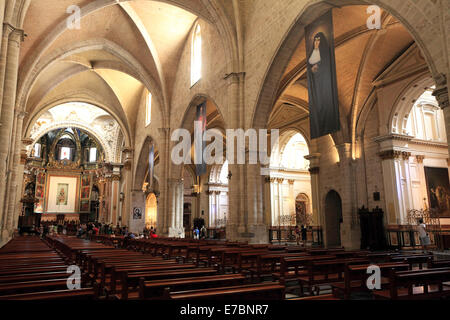 Interior details of the Santa Maria Cathedral, Plaza de la Reina Valencia City, Spain, Europe.