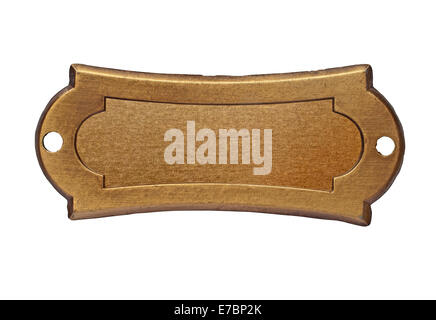 Gold Plate Plaque Isolated On White With Clipping Path Stock Photo -  Download Image Now - iStock