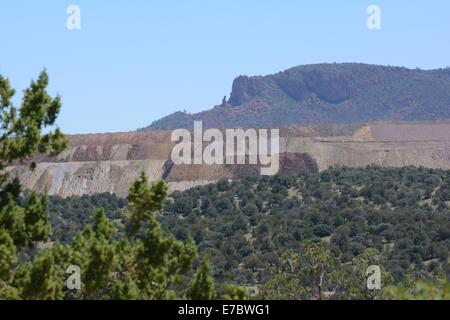 Kneeling Nun formation above Santa Rita Mine Silver City, New Mexico - USA Stock Photo