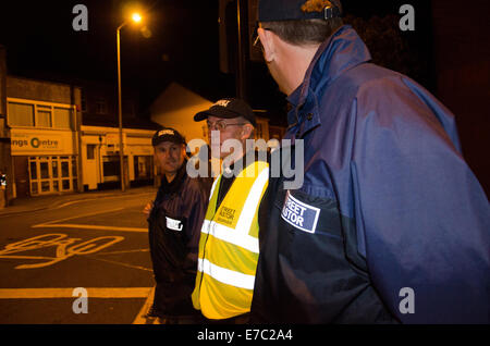 Kingswood, Bristol, UK. 13th Sep, 2014. Archbishop of Canterbury, Justin Welby, joins street pastors in Kingswood, Bristol, UK, September 12th 2014. Credit:  sophie merlo/Alamy Live News Stock Photo