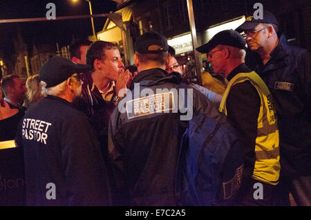 Kingswood, Bristol, UK. 13th Sep, 2014. Archbishop of Canterbury, Justin Welby, joins street pastors in Kingswood, Bristol, UK, September 12th 2014. Credit:  sophie merlo/Alamy Live News Stock Photo