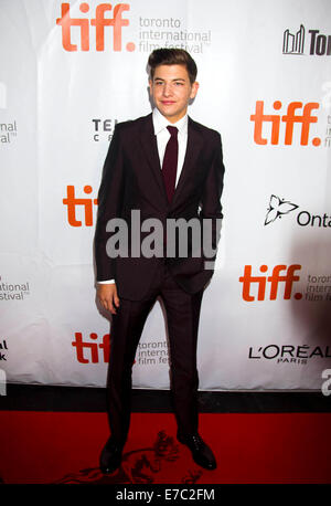 Toronto, Canada. 12th Sep, 2014. Actor Tye Sheridan poses for photos before the premiere of the film 'The Forger' at Roy Thompson Hall during the 39th Toronto International Film Festival in Toronto, Canada, Sept. 12, 2014. Credit:  Zou Zheng/Xinhua/Alamy Live News Stock Photo