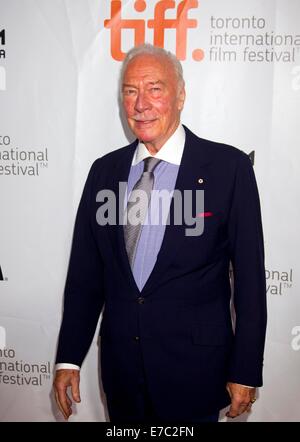 Toronto, Canada. 12th Sep, 2014. Actor Christopher Plummer poses for photos before the premiere of the film 'The Forger' at Roy Thompson Hall during the 39th Toronto International Film Festival in Toronto, Canada, Sept. 12, 2014. Credit:  Zou Zheng/Xinhua/Alamy Live News Stock Photo