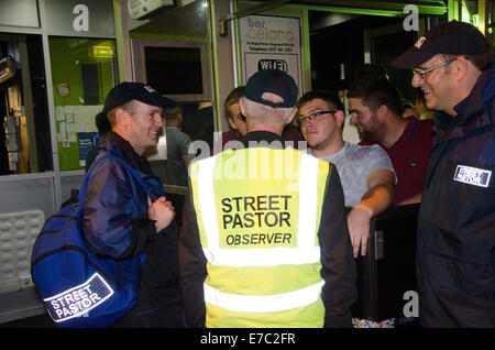 Kingswood, Bristol, UK. 13th Sep, 2014. Archbishop of Canterbury, Justin Welby, joins street pastors in Kingswood, Bristol, UK, September 12th 2014. Credit:  sophie merlo/Alamy Live News Stock Photo