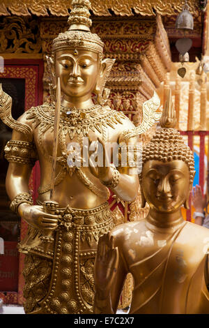 Buddha images in the Golden Temple of Doi Suthep Stock Photo