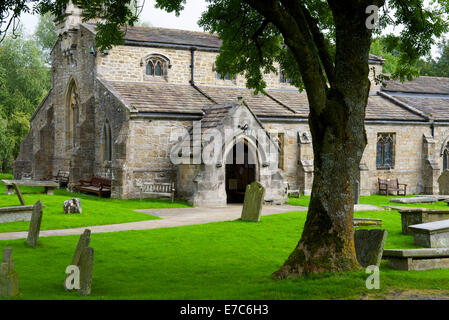 St Michael's Church, Linton, Wharfedale, Yorkshire Dales National Park, North Yorkshire, England UK Stock Photo