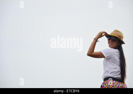 Thai women at Hat Chao Lao beach in Chanthaburi Thailand Stock Photo