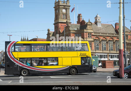 Double decker bus of Blackpool Transport system Blackpool Lancashire UK Stock Photo