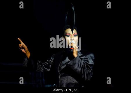 London, UK. 13th September, 2014. Grace Jones performs live in London Credit:  Rachel Megawhat/Alamy Live News Stock Photo