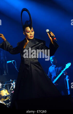 London, UK. 13th September, 2014. Grace Jones performs live in London Credit:  Rachel Megawhat/Alamy Live News Stock Photo