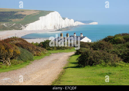 Seven Sisters cliffs near Seaford East Sussex England United Kingdom UK Stock Photo