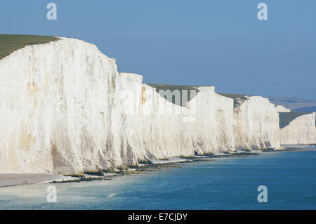 The Seven Sisters chalk cliffs near Seaford East Sussex England United Kingdom UK Stock Photo