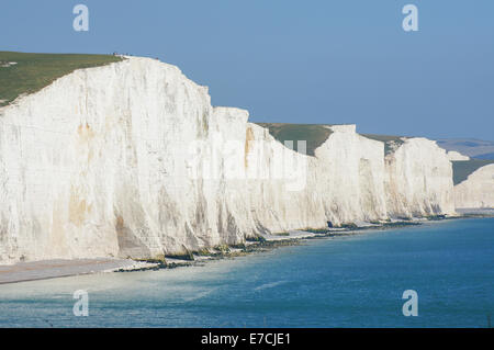 The Seven Sisters chalk cliffs near Seaford East Sussex England United Kingdom UK Stock Photo