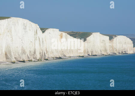 The Seven Sisters chalk cliffs near Seaford East Sussex England United Kingdom UK Stock Photo