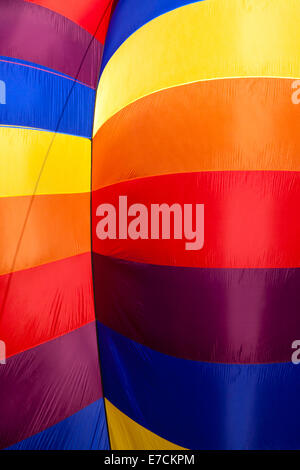 Detail of bright hot-air balloon fabric and colors Stock Photo