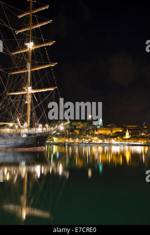 Imperia, Italy. 14th September 2014. A view of Imperia harbor during Vele d'Epoca, a vintage yachts competition held every two years in Imperia, Italy. Stock Photo