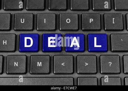 business deal blue word on keyboard Stock Photo