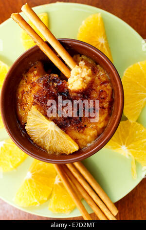 Traditional sweet catalonian cream brulee. Spanish cuisine. Isolated on a  white background Stock Photo - Alamy