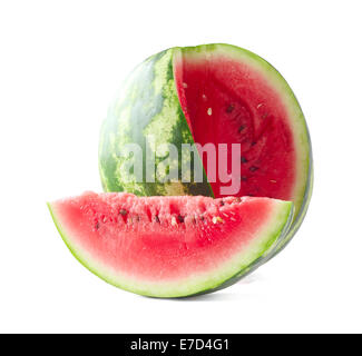 Cut Watermelon and slice isolated on white background