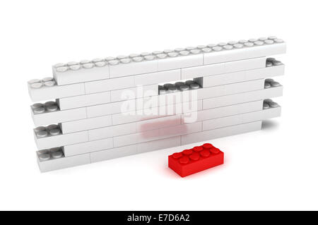 A Colourful 3d Rendered Illustration of Building Blocks that can be used to show leadership or Individualality Stock Photo