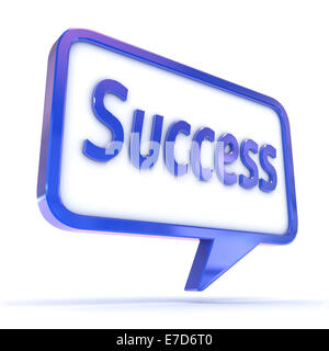 A Colourful 3d Rendered Concept Illustration showing "Success" writen in a Speech Bubble Stock Photo