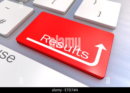 A Colourful 3d Rendered Illustration showing a Results Concept Keyboard Stock Photo