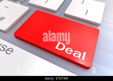 A Colourful 3d Rendered Illustration showing a Deal Concept Keyboard Stock Photo