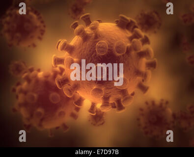 High resolution detailed 3d render background of virus cells Stock Photo