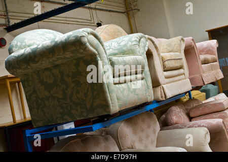 Colored armchairs in display room Stock Photo