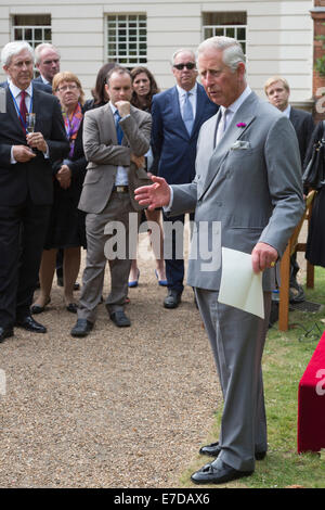 Prince Charles hosts a reception for Biomimetics specialists in the gardens of Clarence House, London Stock Photo