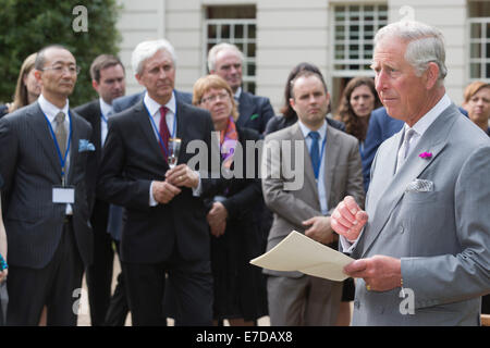 Prince Charles hosts a reception for Biomimetics specialists in the gardens of Clarence House, London Stock Photo