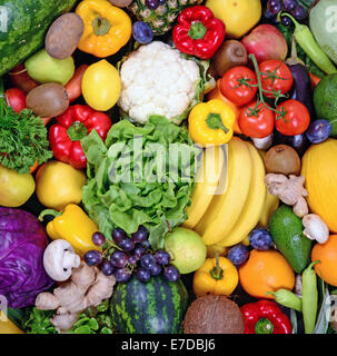 Huge group of fresh vegetables and fruit - High quality studio shot Stock Photo