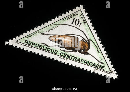 Triangular Postage stamp from Central African Republic Stock Photo
