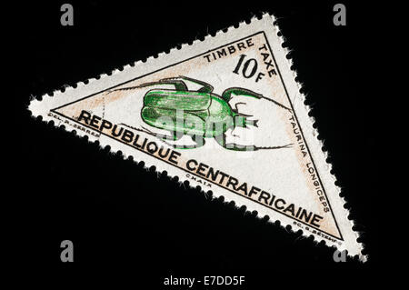 Triangular Postage stamp from Central African Republic Stock Photo