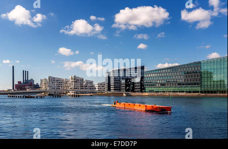 Modern city apartments and office buildings along Copenhagen Harbour, Copenhagen, Denmark Stock Photo