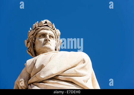 Statue of Dante - Basilica Santa Croce , Florence, Italy. Stock Photo