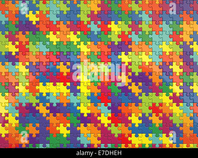 3d render of colorful jigsaw background Stock Photo