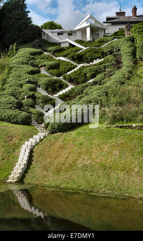 The Universe Cascade in The Garden of Cosmic Speculation, Dumfries, Scotland, UK, by Charles Jencks and Maggie Keswick Stock Photo