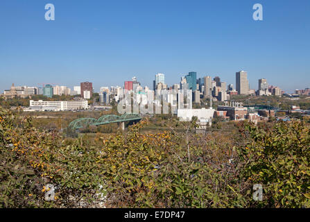 Elevated cityscape view of Edmonton Skyline, Alberta, Canada Stock Photo