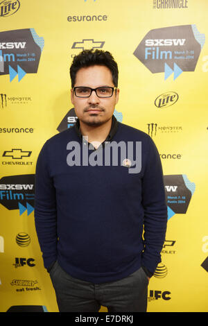 Cesar Chavez made its SXSW premier at the Paramount Theater in Austin, Tx.  Featuring: Michael Pena Where: Austin, Texas, United States When: 11 Mar 2014 Stock Photo